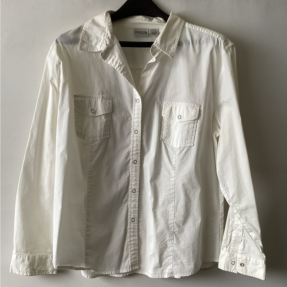 Chico's Cream Button-Up Blouse